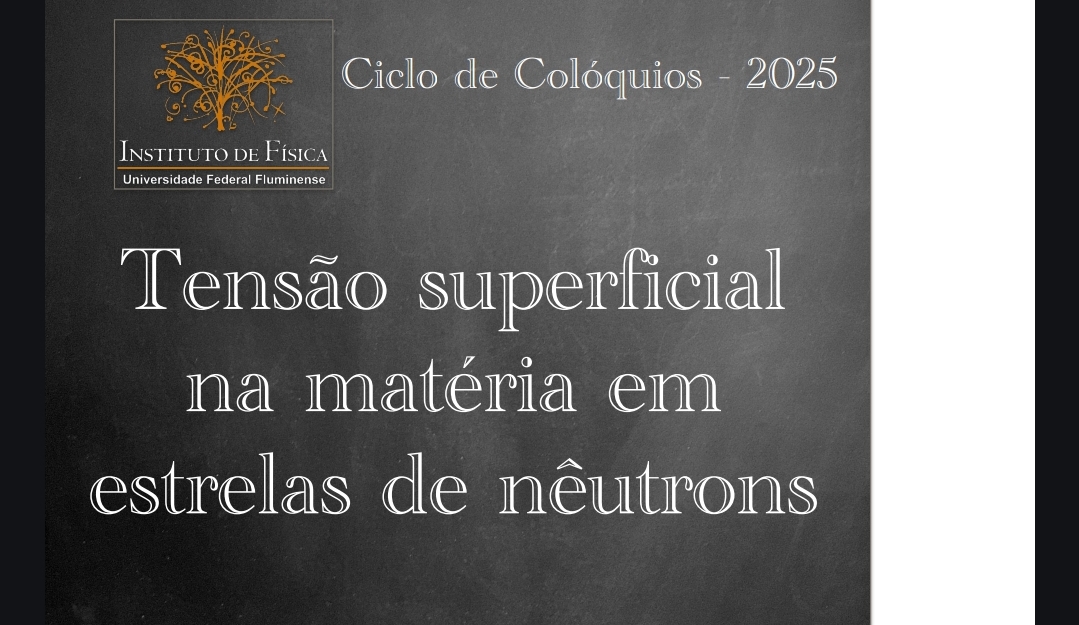 Tensão superficial na matéria em estrelas de nêutrons (13/05)
