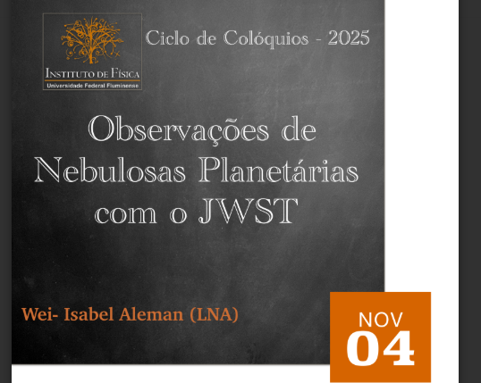 Observações de Nebulosas Planetárias com o JWST (04/11)