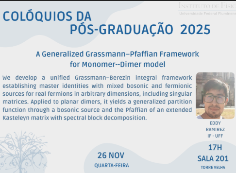 A Generalized Grassmann–Pfaffian Framework for Monomer–Dimer model (26/11)